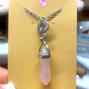 Pink crystal bullet necklace